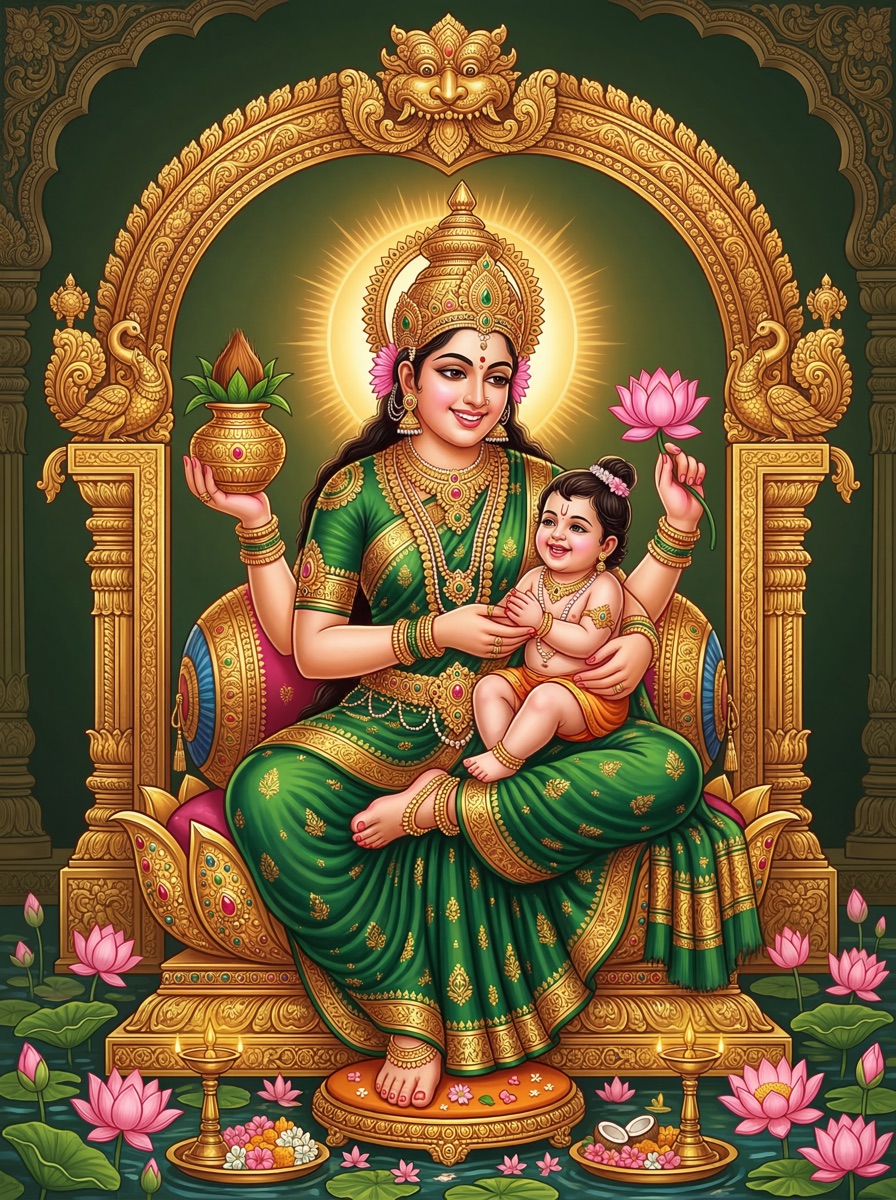 Santana Lakshmi — Goddess of progeny and children, the divine namesake of Santana Laxmi Ayurvedic Clinic