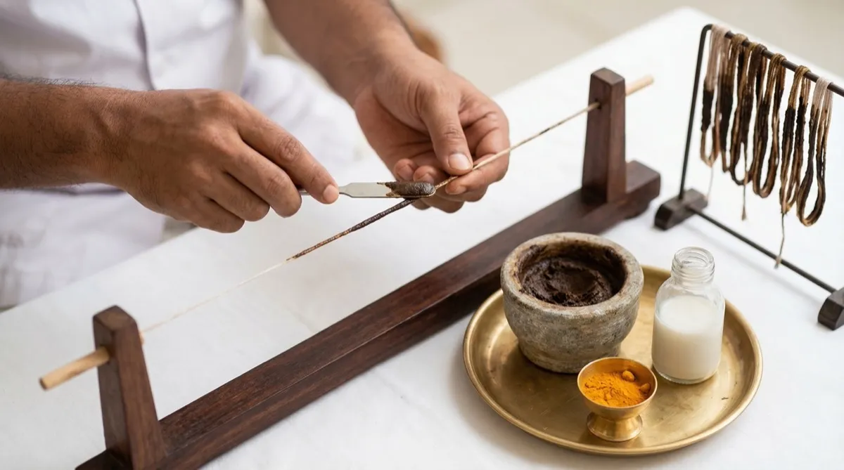 Kshara Sutra medicinal thread preparation