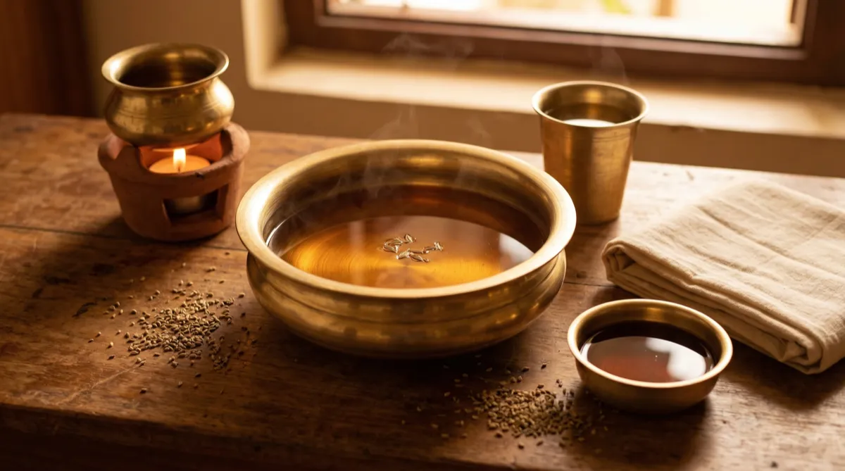 Seven cascade pools representing dhatu nourishment