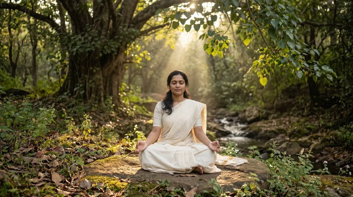 Meditation with calm grounded energy